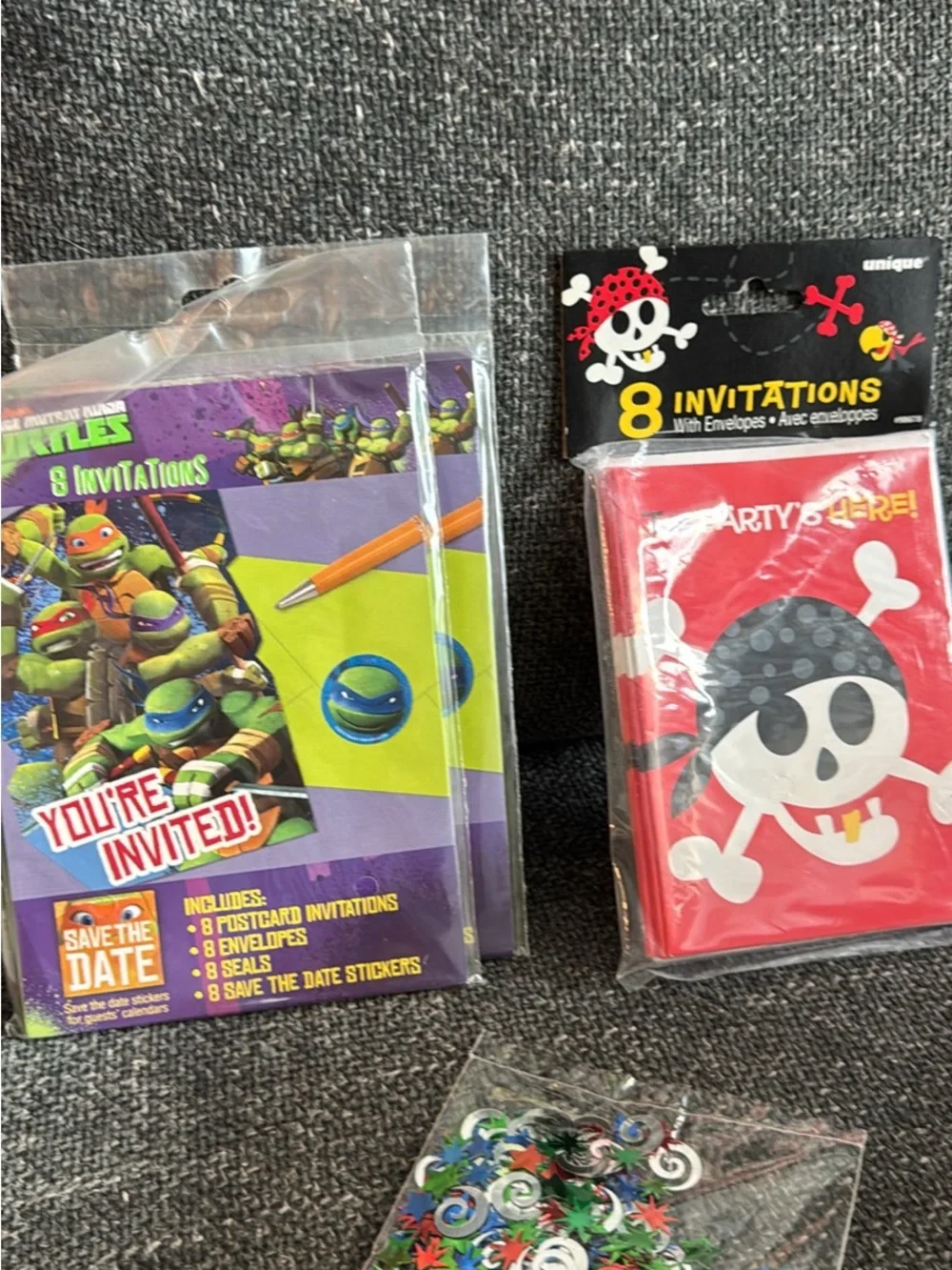 Kids Party decor, bags, invitations